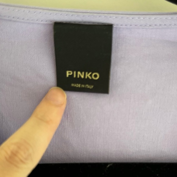 Pinko Lavender Purple Short Sleeve Asymmetric Button Front Dress | M - Picture 7 of 11